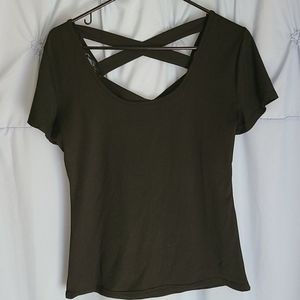 Criss cross back shirt